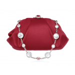 Judith Leiber-GEMMA SATIN CLUTCH CRIMSON